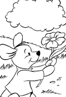 Een kleurplaat van  winnie de poeh - roe